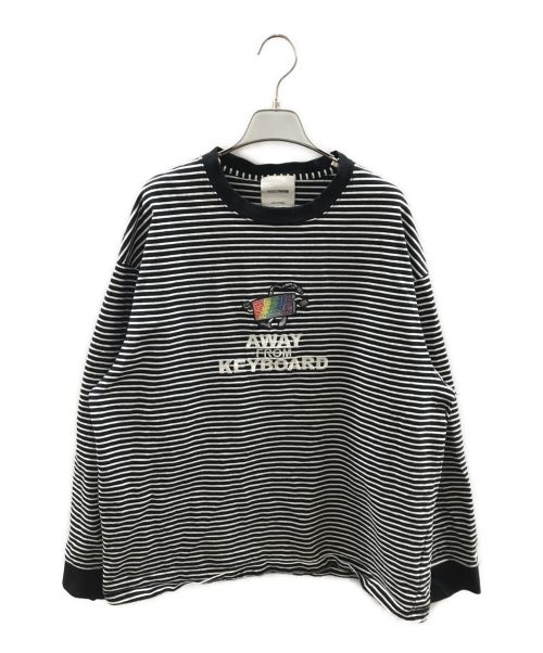 VAULTROOM（ボルトルーム）VAULTROOM (ボルトルーム) AFK ボーダーロンT ホワイト×ブラック サイズ:Lの古着・服飾アイテム