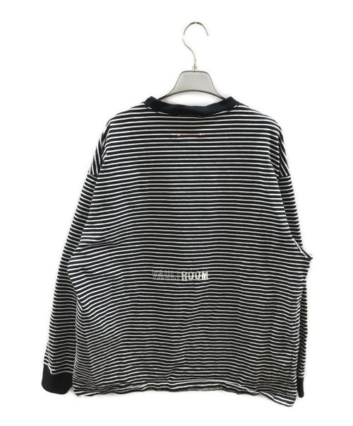 VAULTROOM（ボルトルーム）VAULTROOM (ボルトルーム) AFK ボーダーロンT ホワイト×ブラック サイズ:Lの古着・服飾アイテム