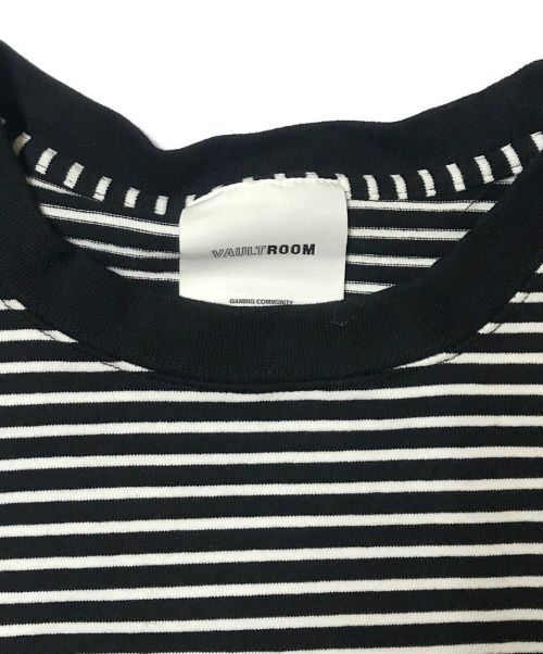 VAULTROOM（ボルトルーム）VAULTROOM (ボルトルーム) AFK ボーダーロンT ホワイト×ブラック サイズ:Lの古着・服飾アイテム
