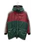 GUCCI（グッチ）の古着「ジャガードシェリーライン ナイロンコート」｜レッド×グリーン