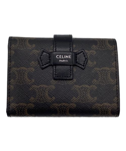 CELINE（セリーヌ）CELINE (セリーヌ) FINE STRAP WALLET ブラック×ブラウンの古着・服飾アイテム