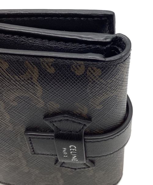 CELINE（セリーヌ）CELINE (セリーヌ) FINE STRAP WALLET ブラック×ブラウンの古着・服飾アイテム