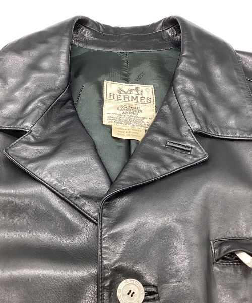HERMES（エルメス）HERMES (エルメス) 3Bレザージャケット ブラック サイズ:50の古着・服飾アイテム