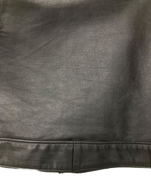 UNDERCOVERISM（アンダーカバー）UNDERCOVERISM (アンダーカバーイズム) UISM アームニット切り替え レザー シングル ライダースジャケット ブラック サイズ:2の古着・服飾アイテム