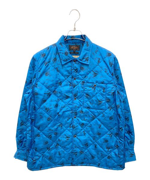 BEAMS PLUS（ビームスプラス）BEAMS PLUS (ビームスプラス) ナイロン キルト シャツ ジャケット ブルー サイズ:Sの古着・服飾アイテム