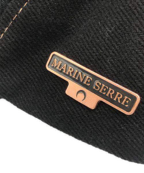 MARINE SERRE（マリーンセル）MARINE SERRE (マリーンセル) Regenerated Crescent Moon プリントデニムキャップ ブラック サイズ:-の古着・服飾アイテム