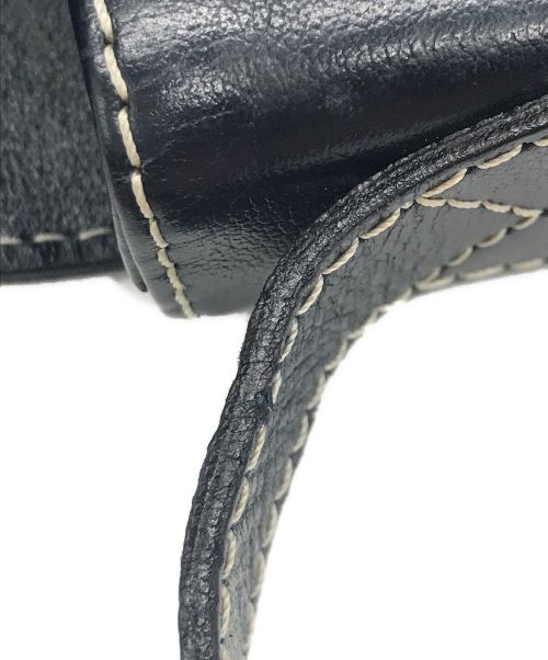 Yves Saint Laurent（イヴサンローラン）Yves Saint Laurent (イヴサンローラン) レザーショルダーバッグ ネイビーの古着・服飾アイテム