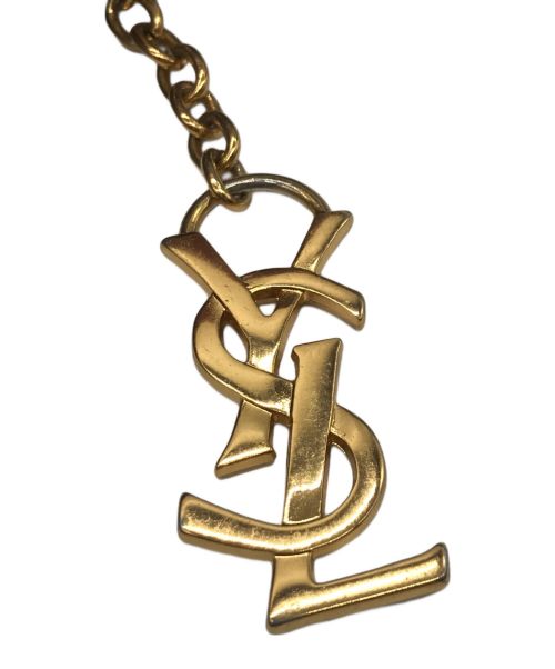 Yves Saint Laurent（イヴサンローラン）Yves Saint Laurent (イヴサンローラン) レザーショルダーバッグ ネイビーの古着・服飾アイテム