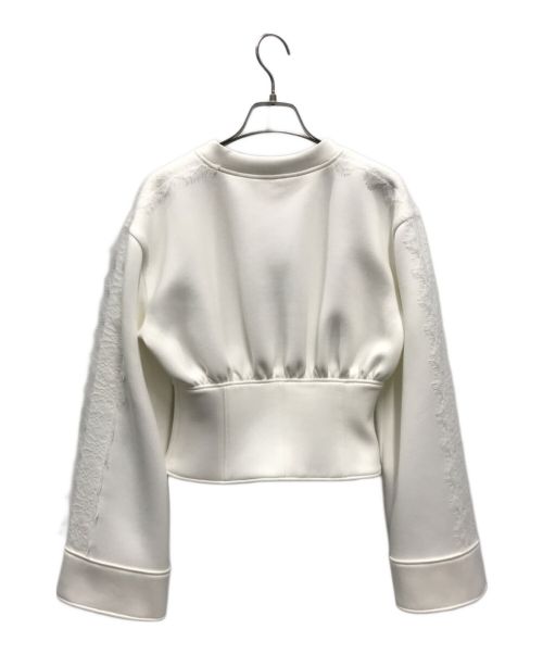 ADEAM（アディアム）ADEAM (アディアム) 袖レース ボンディング スウェット ホワイト サイズ:XSの古着・服飾アイテム