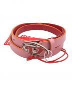 DIESELディーゼル）の古着「B-1DR Dロゴ バックル ベルト 1.5cm」｜ピンク