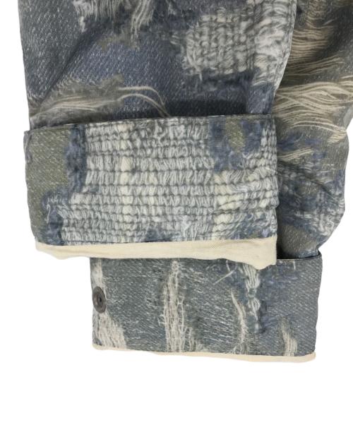 FACETASM（ファセッタズム）FACETASM (ファセッタズム) ナイロンデニムプリントジャケット ブルー サイズ:Sの古着・服飾アイテム