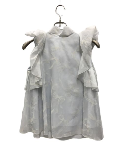 Snidel（スナイデル）Snidel (スナイデル) Sustainableリボンスリーブオーガンブラウス スカイブルー サイズ:ONEの古着・服飾アイテム