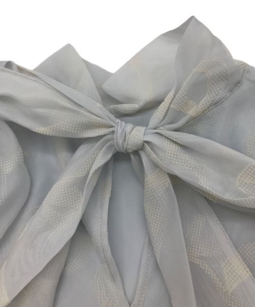 Snidel（スナイデル）Snidel (スナイデル) Sustainableリボンスリーブオーガンブラウス スカイブルー サイズ:ONEの古着・服飾アイテム