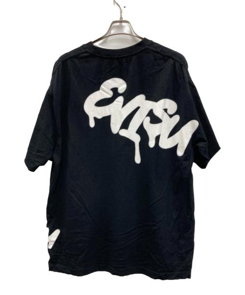 EVISU（エヴィス）EVISU (エビス) グラフィティ ロゴ プリント ダメージ加工 ワイド フィット T シャツ ブラック サイズ:XLの古着・服飾アイテム