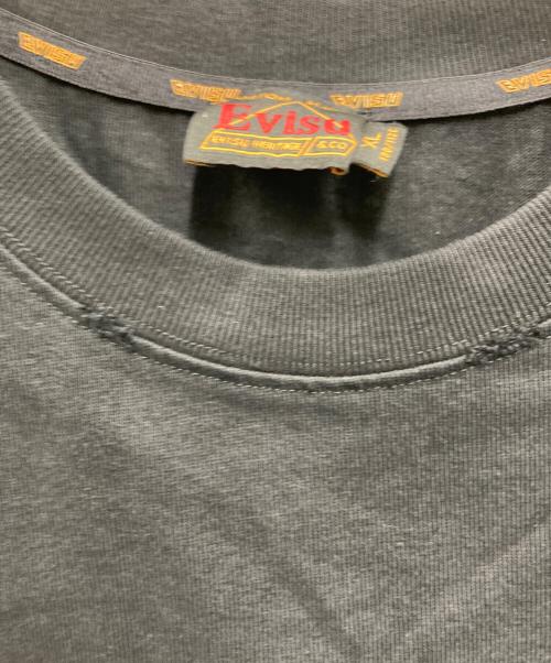 EVISU（エヴィス）EVISU (エビス) グラフィティ ロゴ プリント ダメージ加工 ワイド フィット T シャツ ブラック サイズ:XLの古着・服飾アイテム