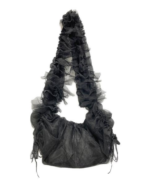 J1U by LA BELLE ETUDE（ジユウバイラベルエチュード）J1U by LA BELLE ETUDE (ジユウバイラベルエチュード) ギャザーフリルチュールドロストBAG ブラックの古着・服飾アイテム