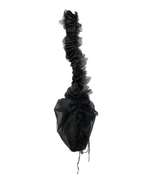 J1U by LA BELLE ETUDE（ジユウバイラベルエチュード）J1U by LA BELLE ETUDE (ジユウバイラベルエチュード) ギャザーフリルチュールドロストBAG ブラックの古着・服飾アイテム