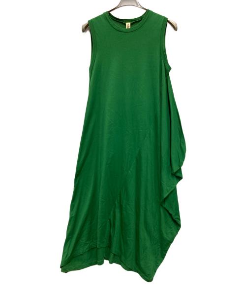 nagonstans（ナゴンスタンス）nagonstans (ナゴンスタンス) アシンメトリーノースリーブワンピース グリーン サイズ:36の古着・服飾アイテム