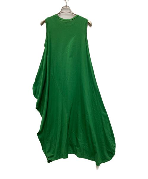 nagonstans（ナゴンスタンス）nagonstans (ナゴンスタンス) アシンメトリーノースリーブワンピース グリーン サイズ:36の古着・服飾アイテム