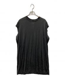 RICK OWENS（リックオウエンス）の古着「レーヨンシルクロングカットソー」｜ブラック