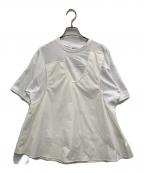 ENFOLDエンフォルド）の古着「ソフト天竺 Combi フレアT/SH Tシャツ」｜ホワイト