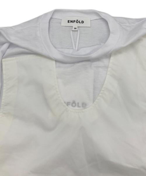 ENFOLD（エンフォルド）ENFOLD (エンフォルド) ソフト天竺 Combi フレアT/SH Tシャツ ホワイト サイズ:SIZE 38 未使用品の古着・服飾アイテム