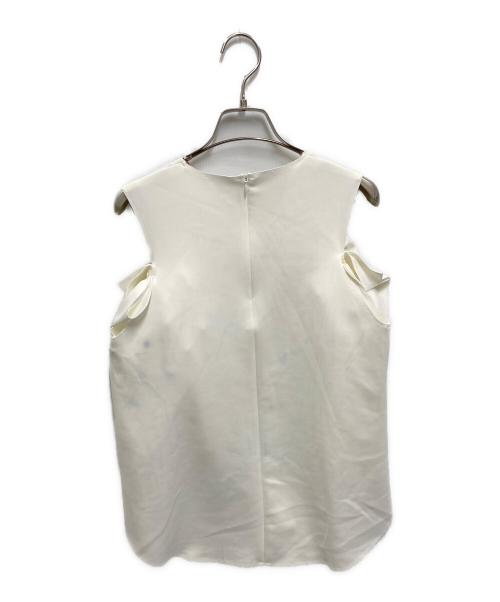 cygne（シーニュ）cygne (シーニュ) Ruffle Tank Short Sleeve Blouse ホワイトの古着・服飾アイテム
