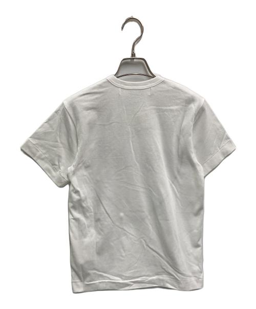 PLAY COMME des GARCONS（プレイコムデギャルソン）PLAY COMME des GARCONS (プレイ コムデギャルソン) ブラックラインハート×ブラックワッペンTEE ホワイト×ブラック サイズ:XXS 未使用品の古着・服飾アイテム