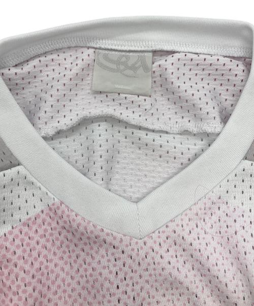 UMBRO（アンブロ）UMBRO (アンブロ) sculptor (スカルプター) soccer Jersey shirt ホワイト×ピンク サイズ:Mの古着・服飾アイテム