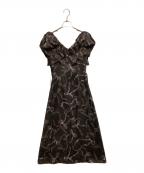 Snidelスナイデル）の古着「リボンスリーブデザインワンピース」｜ブラウン