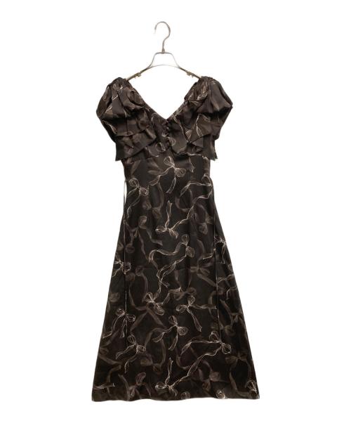 Snidel（スナイデル）Snidel (スナイデル) リボンスリーブデザインワンピース ブラウン サイズ:Sの古着・服飾アイテム