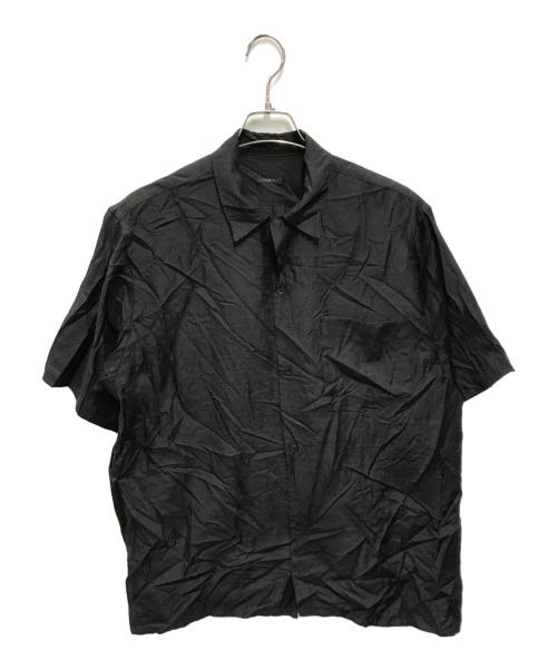 COMOLI（コモリ）COMOLI (コモリ) ウールシルク 半袖オープンカラーシャツ ブラック サイズ:2の古着・服飾アイテム