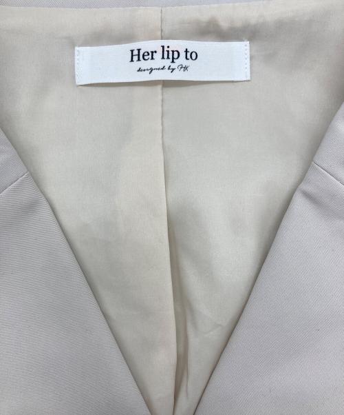 HER LIP TO（ハーリップトゥ）Her lip to (ハーリップトゥ) always a lady dress ベージュ サイズ:Mの古着・服飾アイテム