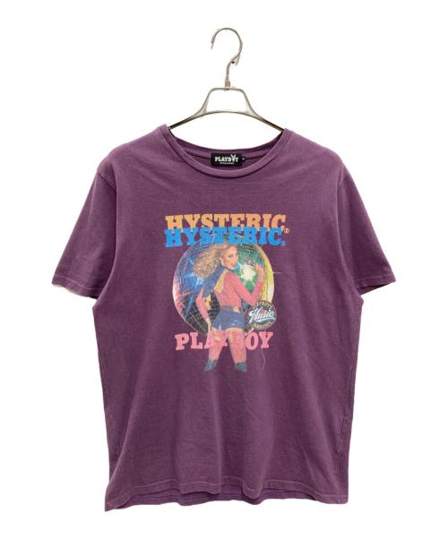 Hysteric Glamour（ヒステリックグラマー）Hysteric Glamour (ヒステリックグラマー) PLAY BOY (プレイボーイ) プリントTシャツ パープル サイズ:XLの古着・服飾アイテム