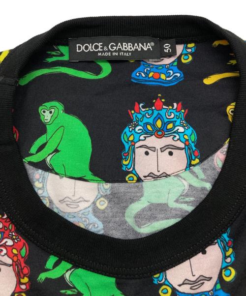DOLCE & GABBANA（ドルチェ＆ガッバーナ）DOLCE & GABBANA (ドルチェ＆ガッバーナ) 総柄プリントTEE ブラック サイズ:50の古着・服飾アイテム