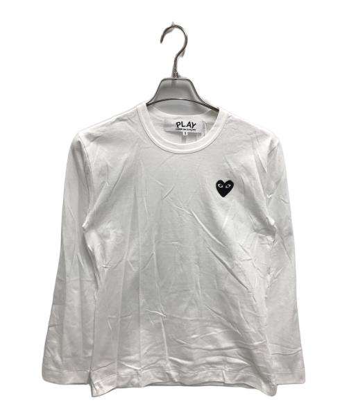PLAY COMME des GARCONS（プレイコムデギャルソン）PLAY COMME des GARCONS (プレイ コムデギャルソン) PLAY Black Heart Long Sleeve T-shirt ホワイト サイズ:S 未使用品の古着・服飾アイテム