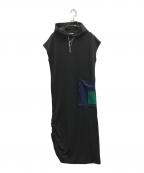 UN3D.アンスリード）の古着「異素材スウェットワンピース」｜ブラック