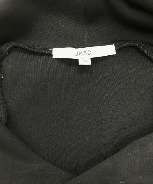 UN3D.（アンスリード）UN3D. (アンスリード) 異素材スウェットワンピース ブラック サイズ:38の古着・服飾アイテム