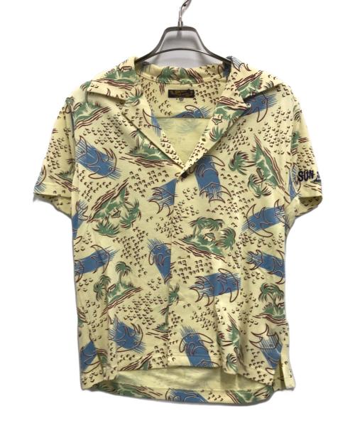 Sun Surf（サンサーフ）Sun Surf (サンサーフ) COOLMAX 半袖 鹿の子 オープン シャツ イエロー サイズ:Sの古着・服飾アイテム