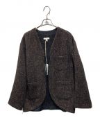 Engineered Garmentsエンジニアドガーメンツ）の古着「ツイード ブークレ ノーカラージャケット」｜ブラウン