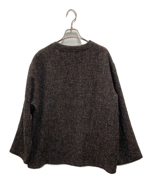 Engineered Garments（エンジニアド ガーメンツ）Engineered Garments (エンジニアド ガーメンツ) ツイード ブークレ ノーカラージャケット ブラウン サイズ:Mの古着・服飾アイテム