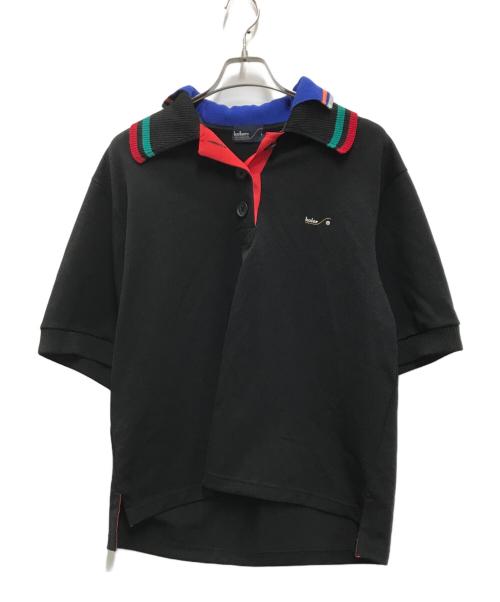 kolor/BEACON（カラービーコン）kolor/BEACON (カラービーコン) オーバーサイズ ドッキングポロシャツ ブラック サイズ:1の古着・服飾アイテム
