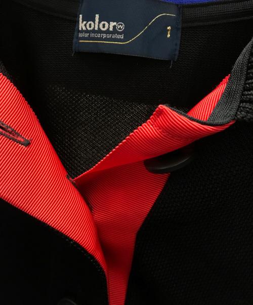 kolor/BEACON（カラービーコン）kolor/BEACON (カラービーコン) オーバーサイズ ドッキングポロシャツ ブラック サイズ:1の古着・服飾アイテム