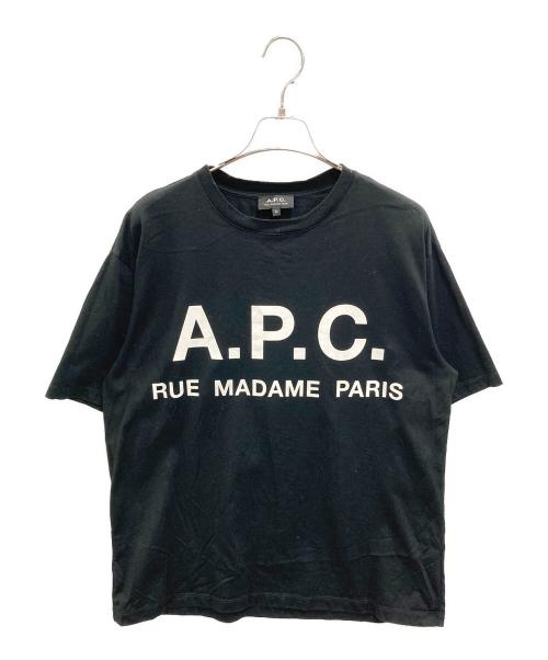 A.P.C.（アーペーセー）A.P.C. (アーペーセー) EDIFICE (エディフィス) フロント ビッグ ロゴ オーバーサイズ Tシャツ ブラック サイズ:Mの古着・服飾アイテム
