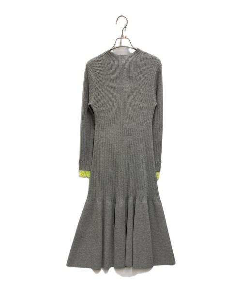 CELFORD（セルフォード）CELFORD (セルフォード) クロチェレースリブニットワンピース グレー サイズ:Sの古着・服飾アイテム