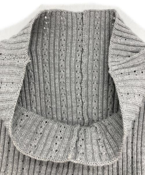 CELFORD（セルフォード）CELFORD (セルフォード) クロチェレースリブニットワンピース グレー サイズ:Sの古着・服飾アイテム