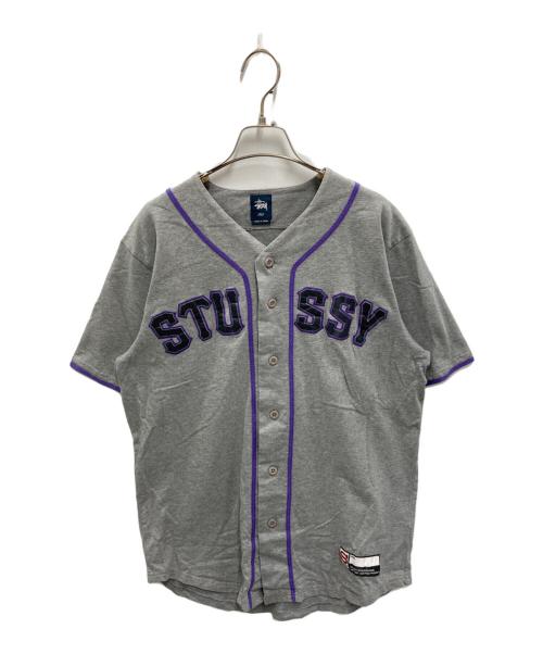stussy（ステューシー）stussy (ステューシー) ベースボールシャツ グレー サイズ:Lの古着・服飾アイテム