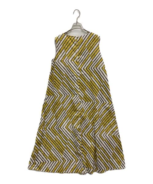 LE GLAZIK（ル グラジック）LE GLAZIK (ル グラジック) バティックノースリーブワンピース イエロー サイズ:36の古着・服飾アイテム