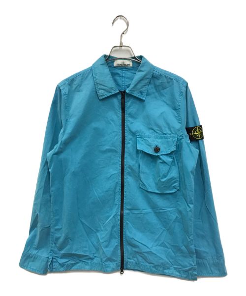 STONE ISLAND（ストーンアイランド）STONE ISLAND (ストーンアイランド) OLD EFFECT CANVAS OVERSHIRT(オールド エフェクト キャンバス オーバーシャツ) ブルー サイズ:Mの古着・服飾アイテム
