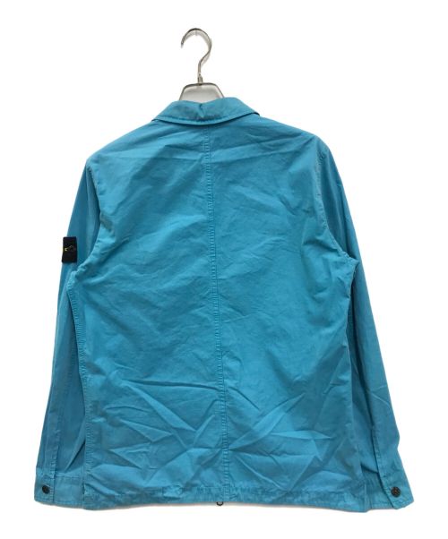STONE ISLAND（ストーンアイランド）STONE ISLAND (ストーンアイランド) OLD EFFECT CANVAS OVERSHIRT(オールド エフェクト キャンバス オーバーシャツ) ブルー サイズ:Mの古着・服飾アイテム